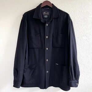 Faconnable Albert Goldberg Mens Wool Car Coat Size L Navy Blue